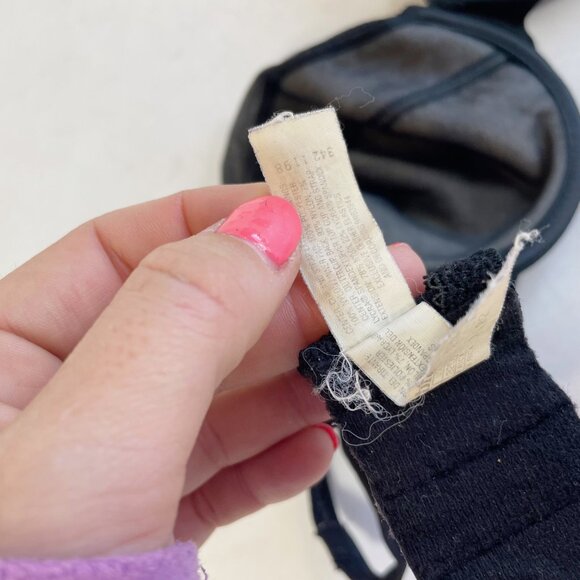 Wonderbra Underwired Push-Up Bra Black 32D Womens Lightly Lined Vintage Lingerie - Picture 7 of 8